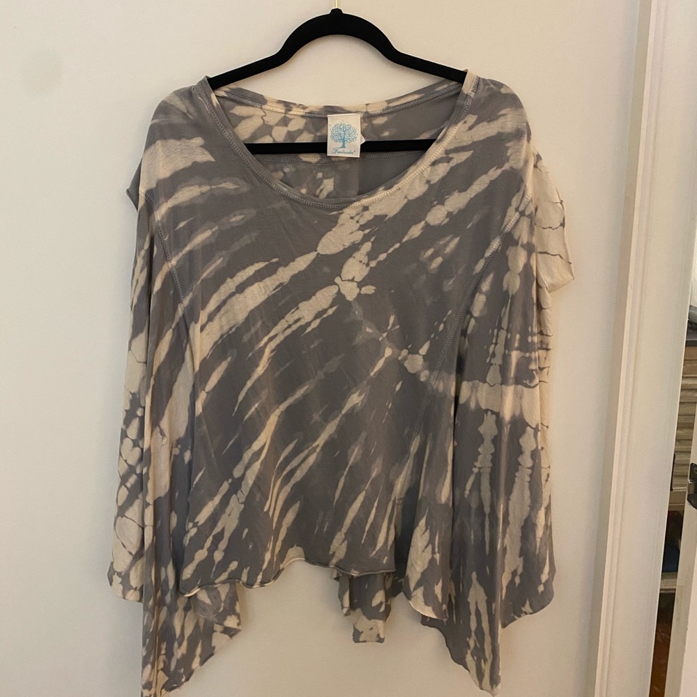 loose tie dye short sleeve top